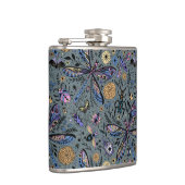 Doodle-Bugs auf Schiefergrau Flachmann (Rechts)