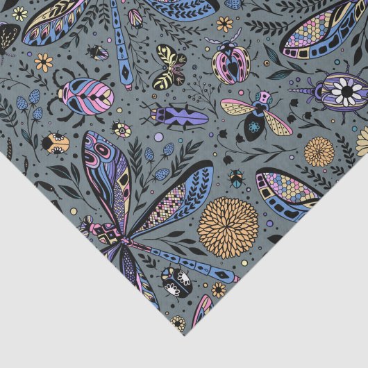 Doodle-Bugs auf Schiefergrau Seidenpapier (Ausschnitt)