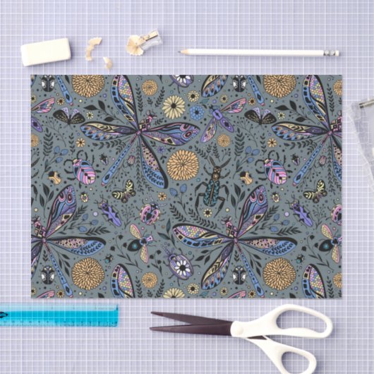 Doodle-Bugs auf Schiefergrau Seidenpapier (Handwerk)