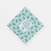 Doodle Bugs Butterflies - turquoise - birthday. Serviette (Ecke)