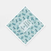 Doodle Bugs Butterflies - turquoise - birthday. Serviette (Ecke)