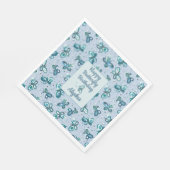 Doodle Bugs Schmetterlinge - blau - Kindergeburtst Serviette (Ecke)