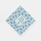 Doodle Bugs Schmetterlinge - blau - Kindergeburtst Serviette (Ecke)