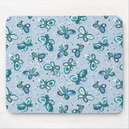 Doodle Bugs Schmetterlinge - blau - Kindermuster. Mousepad