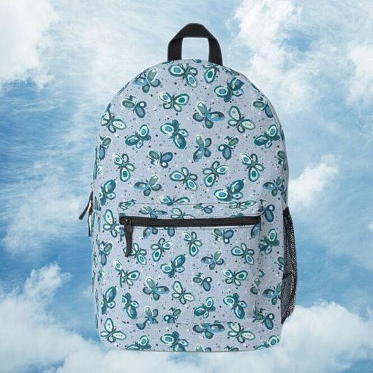 Doodle Bugs Schmetterlinge - blau - Muster. Bedruckter Rucksack