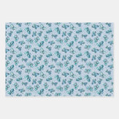Doodle Bugs Schmetterlinge - blau - nahtloses Must Geschenkpapier Set (Vorderseite 2)