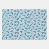 Doodle Bugs Schmetterlinge - blau - nahtloses Must Geschenkpapier Set (Vorderseite)