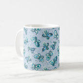 Doodle Bugs Schmetterlinge - blau - nahtloses Must Kaffeetasse (Vorderseite Links)