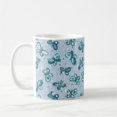 Doodle Bugs Schmetterlinge - blau - nahtloses Must Kaffeetasse (Links)