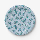 Doodle Bugs Schmetterlinge - blau - nahtloses Must Pappteller (Vorderseite)