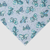 Doodle Bugs Schmetterlinge - blau - nahtloses Must Seidenpapier (Detail)