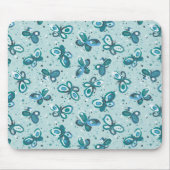 Doodle Bugs Schmetterlinge - Türkis - Kindermuster Mousepad (Vorne)