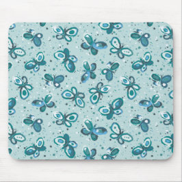 Doodle Bugs Schmetterlinge - Türkis - Kindermuster Mousepad