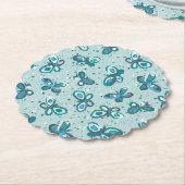 Doodle Bugs Schmetterlinge - türkis - Muster. Untersetzer (angewinkelt)