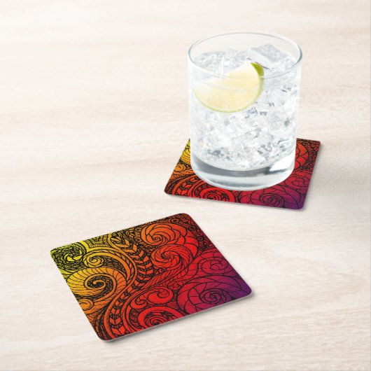 Doodle Burst Paper Untersetzer (Vor Ort)