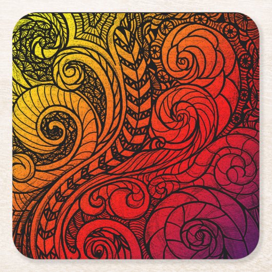 Doodle Burst Paper Untersetzer (Vorderseite)