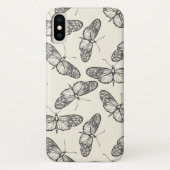 Doodle Butterfly/Moth Pattern Case-Mate iPhone Hülle (Rückseite)