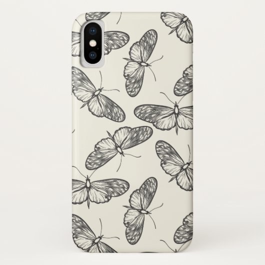 Doodle Butterfly/Moth Pattern Case-Mate iPhone Hülle (Rückseite)
