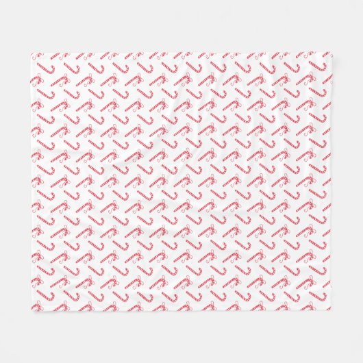 Doodle Candy Cane Pattern Tasse Fleecedecke (Vorderseite (Horizontal))