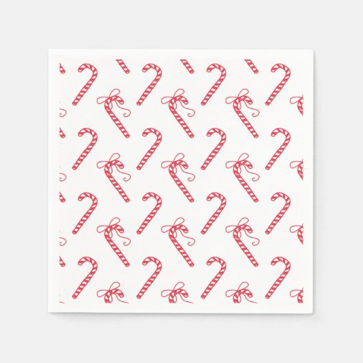 Doodle Candy Cane Pattern Tasse Serviette (Vorderseite)