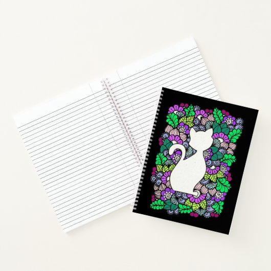 Doodle Cat 8.5" x 11" Spiral Notebook Notizbuch (Innenseite)