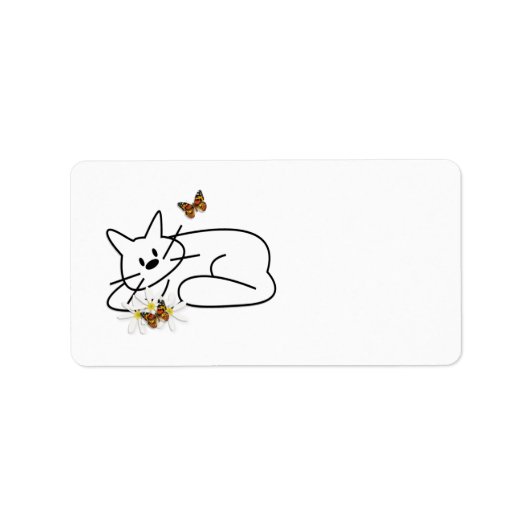 Doodle Cat Adressaufkleber (Vorne)
