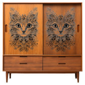 Doodle Cat Art in Schwarz für Entdeckungsreise - Seidenpapier