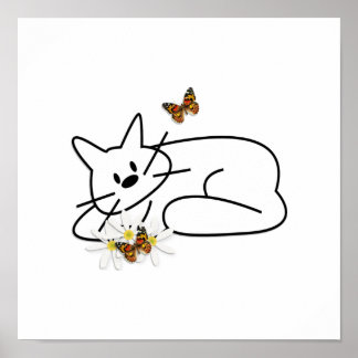 Doodle Cat Poster