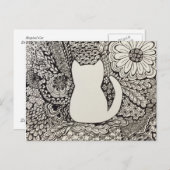 Doodle Cat Postkarte (Vorne/Hinten)