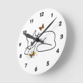 Doodle Cat Runde Wanduhr (Winkel)