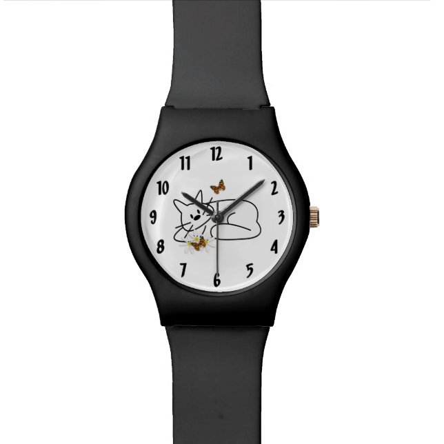 Doodle Cats Armbanduhr (Nahaufnahme)