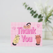 Doodle Cats Danke Postkarte (Stehend Vorderseite)