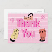 Doodle Cats Danke Postkarte (Vorne/Hinten)