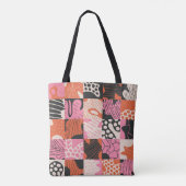 Doodle Cells: Geometrisches Musterdesign. Tasche (Rückseite)