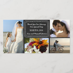 Doodle Chalkboard Hochzeit Foto Danke Karte