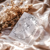 Doodle Champagne Whimsical Bow Wedding Acryleinladungen