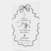 Doodle Champagne Whimsical Bow Wedding Acrylschild (Winkel)
