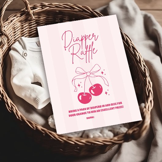 Doodle Cherry auf dem oberen Diapper Raffle Begleitkarte