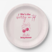 Doodle Cherry auf der Babydusche Pappteller (Vorderseite)