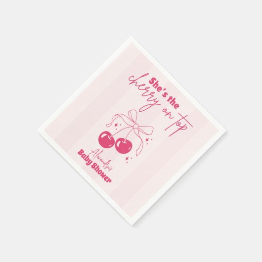 Doodle Cherry auf der Babydusche Serviette (Ecke)