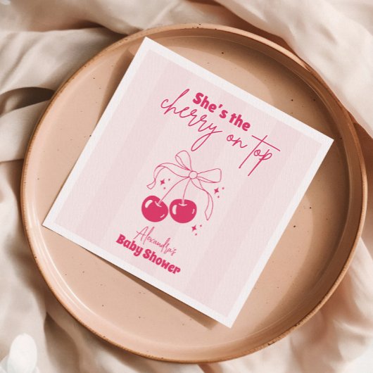 Doodle Cherry auf der Babydusche Serviette