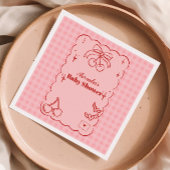 Doodle Cherry Bow Bow Baby Dusche Serviette