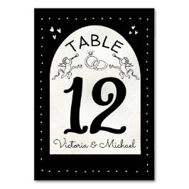 Doodle Cherub Funky Wedding Tischnummer Cards