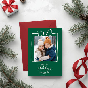 Doodle Christmas 4 Foto HandGezeichnet Bow Ribbon Feiertagskarte