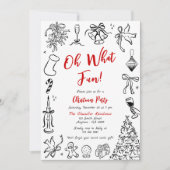 Doodle Christmas Party Einladung Quirky Holiday (Vorderseite)