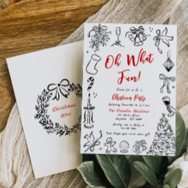 Doodle Christmas Party Einladung Quirky Holiday