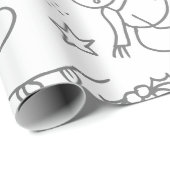 Doodle Christmas Snowman Kontur Kinder Färben Geschenkpapier (Rolleneckpunkt)