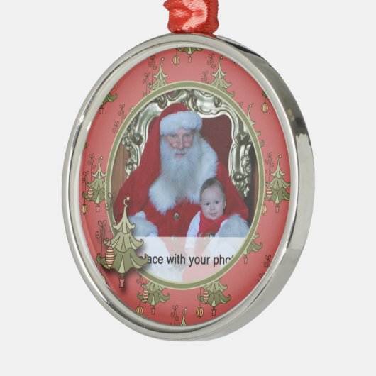 Doodle Christmas Tree Foto Ornament (Links)