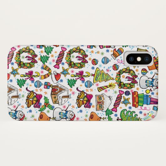 Doodle Clip Art Weihnachtsgeschenk Case-Mate iPhone Hülle (Rückseite (Horizontal))