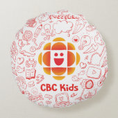 Doodle Cloud Rundes Kissen (Rückseite)